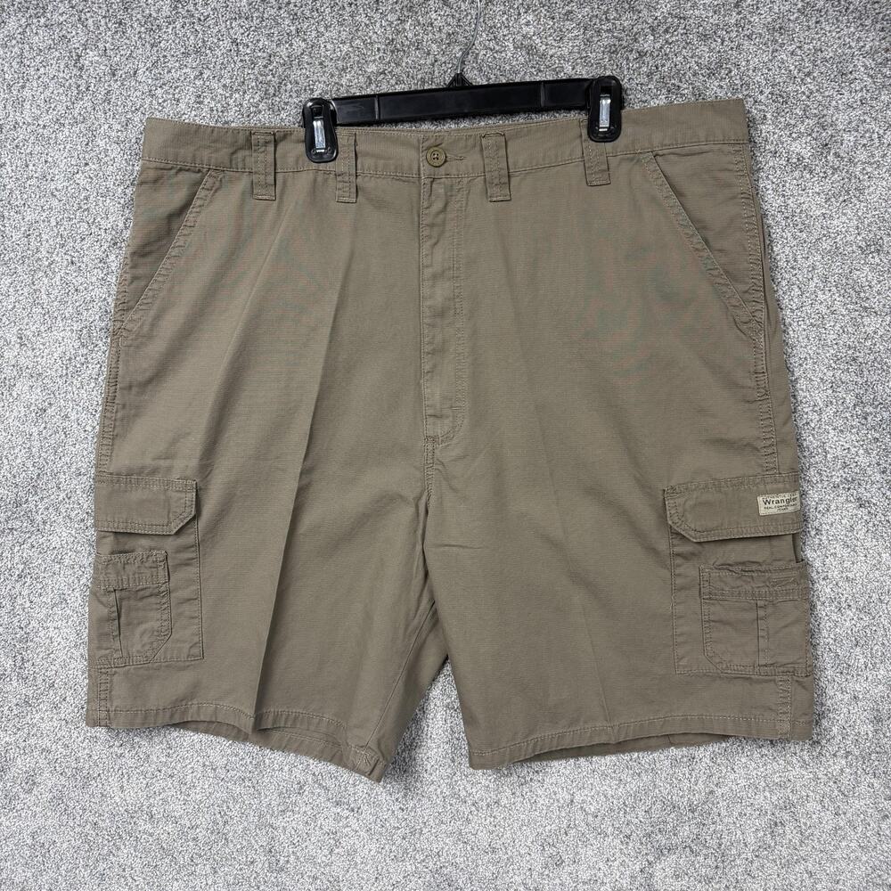 Wrangler Cargo Shorts Mens 44 Khaki Canvas Earthy Utilitarian Workwear Gorpcore